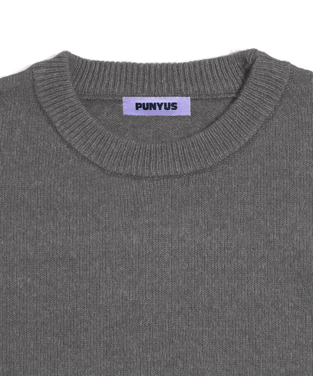 クルーネックカラーニット