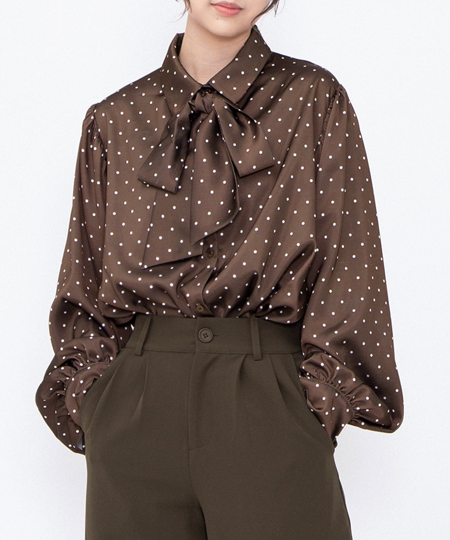 リボン付きドットブラウス – WEGO ONLINE STORE