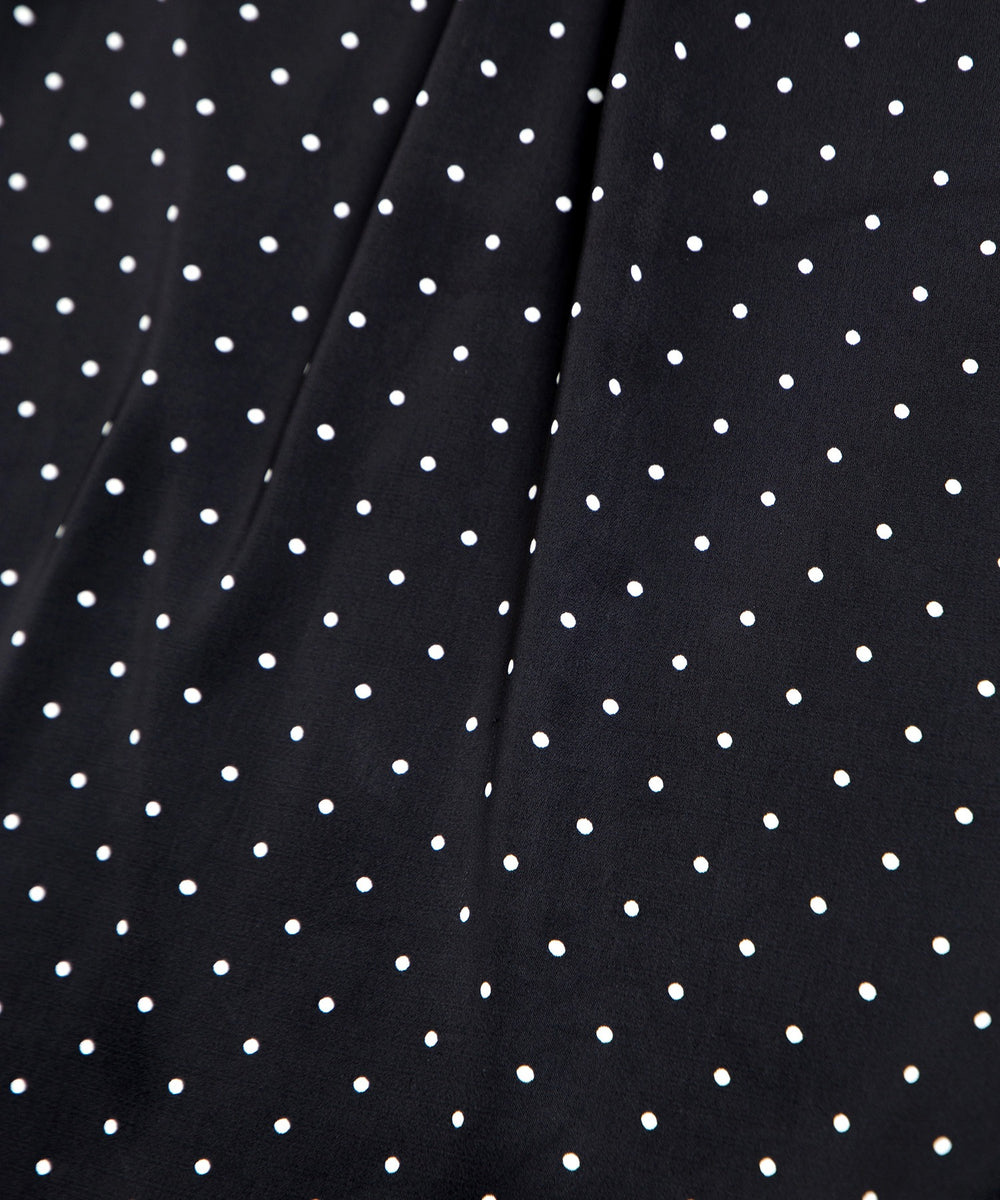 リボン付きドットブラウス