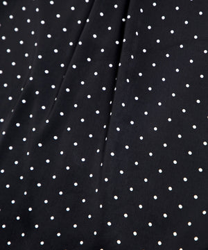 リボン付きドットブラウス