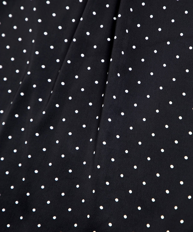 リボン付きドットブラウス