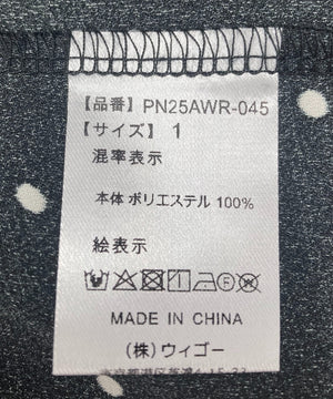 リボン付きドットブラウス