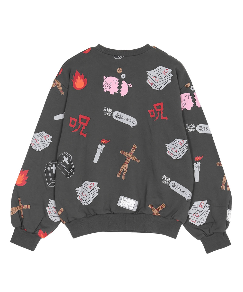天国と地獄総柄スウェット