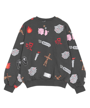 天国と地獄総柄スウェット