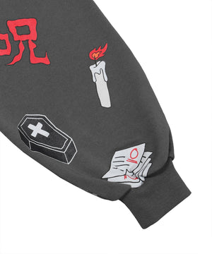 天国と地獄総柄スウェット