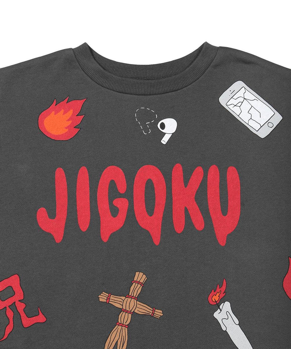 天国と地獄総柄スウェット