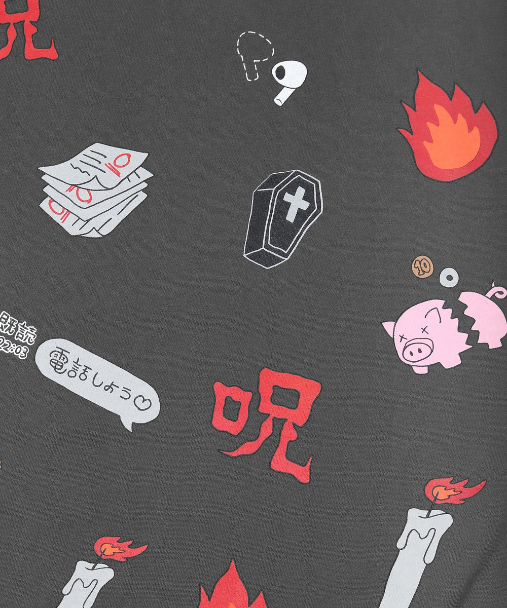 天国と地獄総柄スウェット