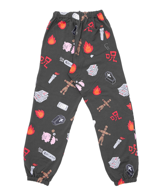 天国と地獄総柄スウェットパンツ