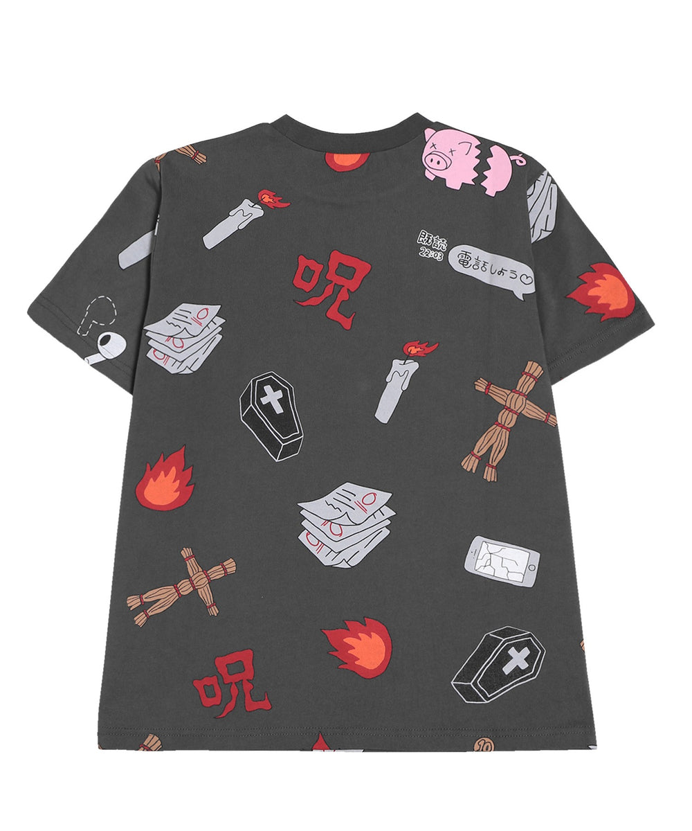 【新サイズ】天国と地獄総柄Tシャツ