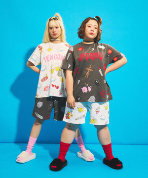 天国と地獄総柄Tシャツ