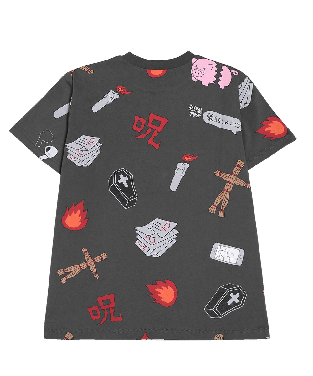 天国と地獄総柄Tシャツ