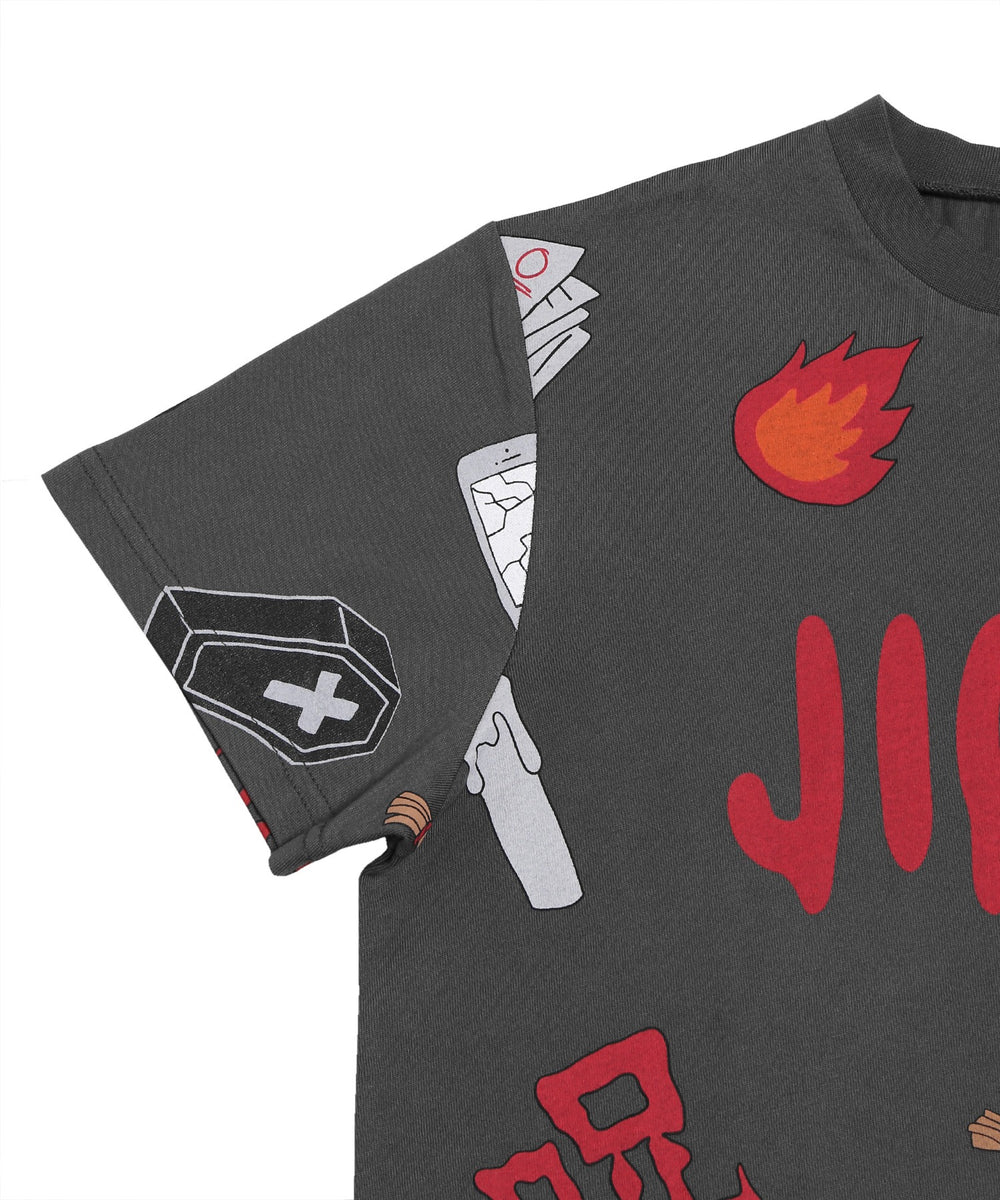 天国と地獄総柄Tシャツ