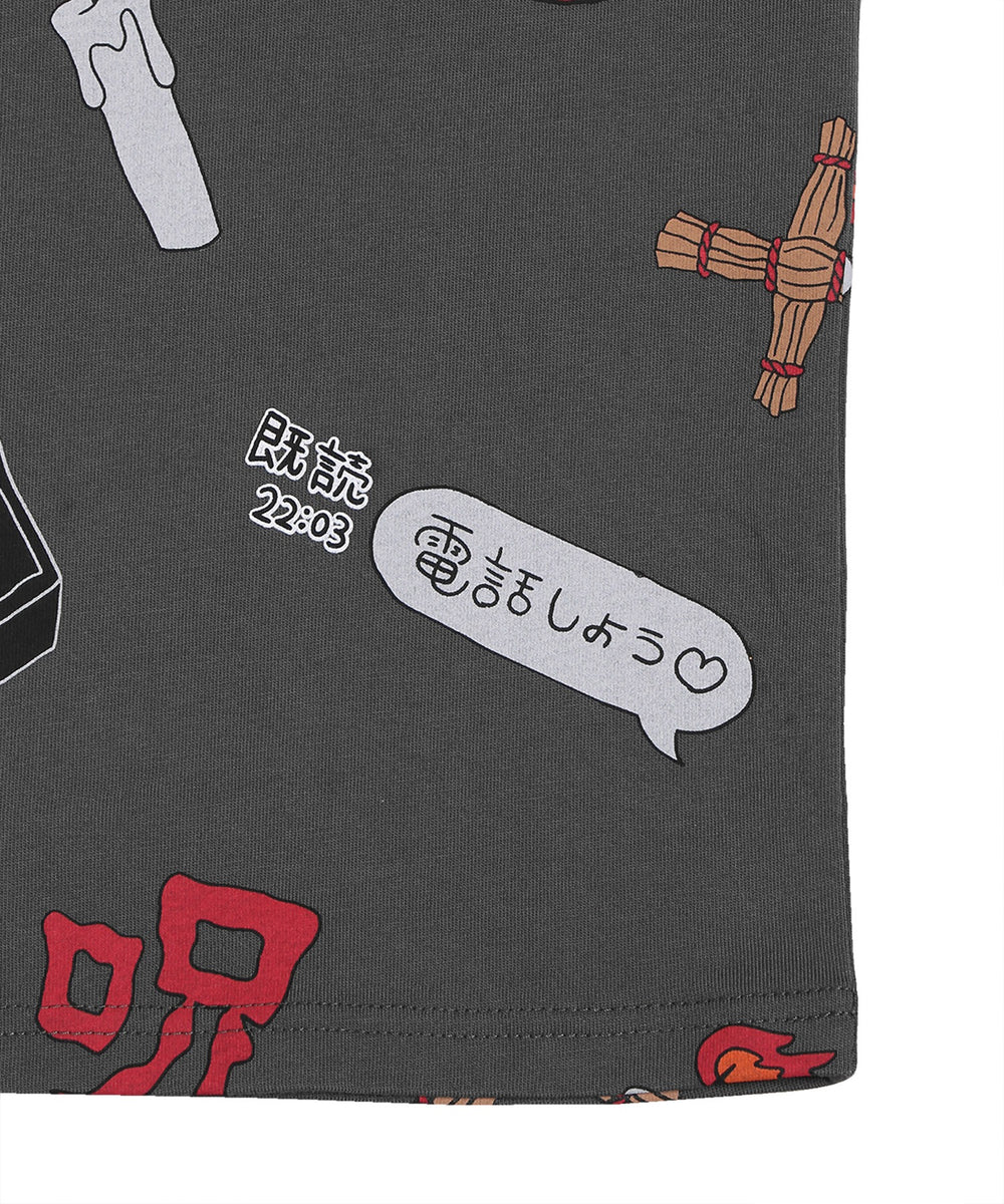 天国と地獄総柄Tシャツ