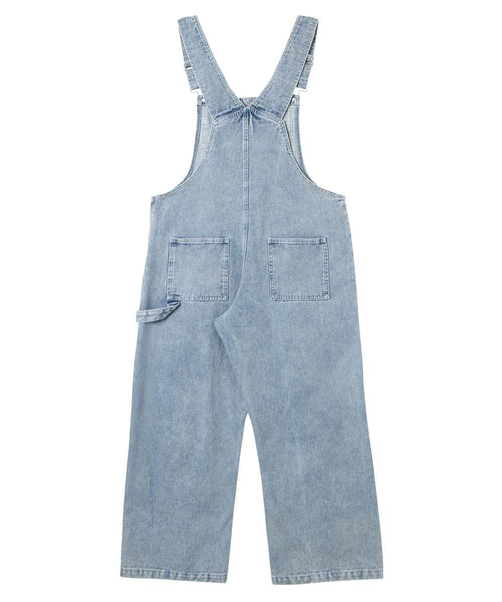 ダメージデニムオーバーオール
