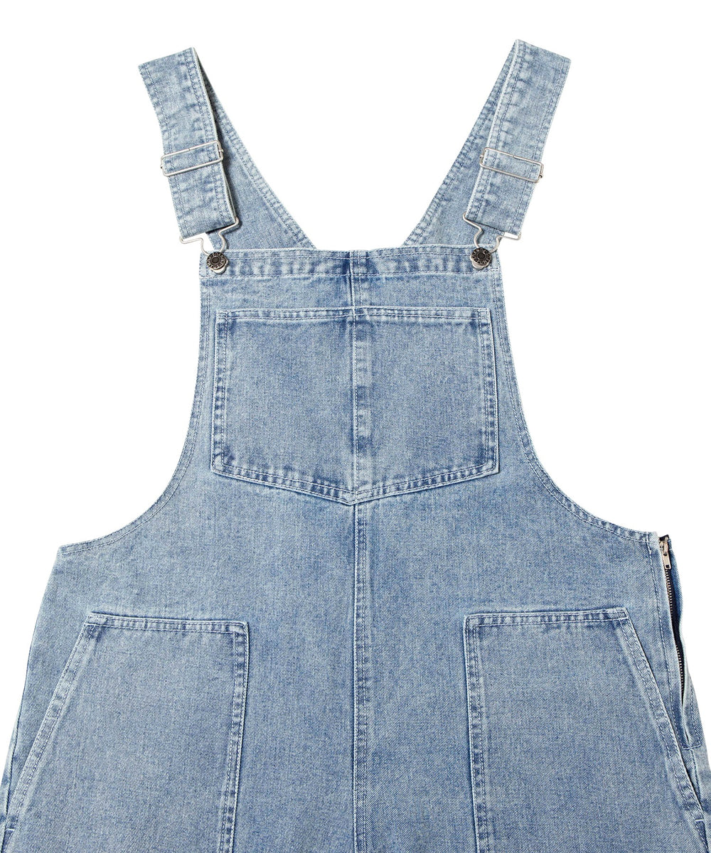 ダメージデニムオーバーオール