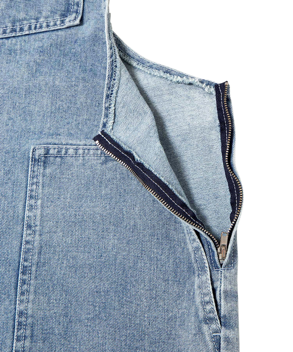 ダメージデニムオーバーオール