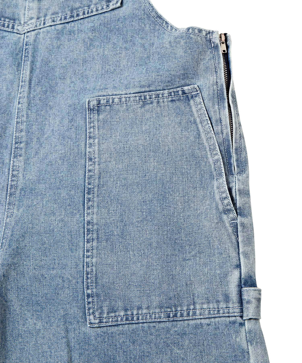 ダメージデニムオーバーオール