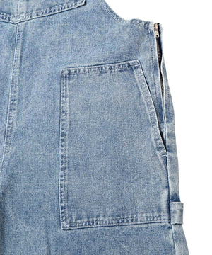 ダメージデニムオーバーオール