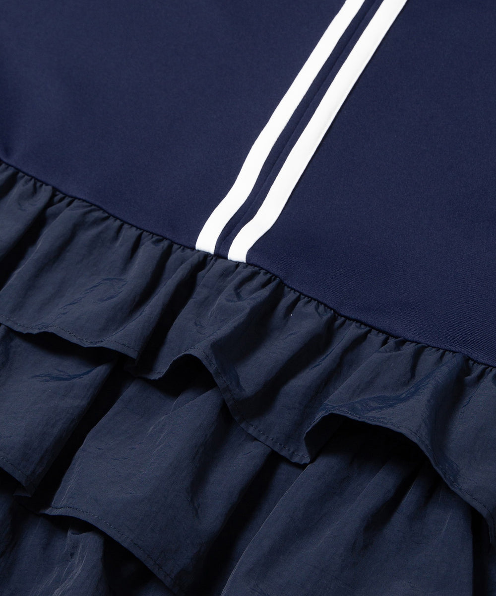 フリルティアードジャージロングスカート