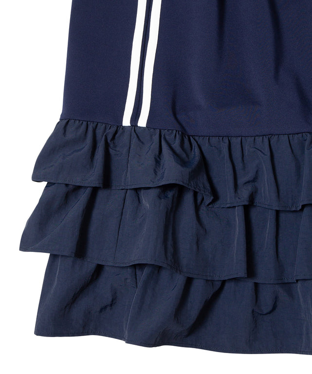 フリルティアードジャージロングスカート