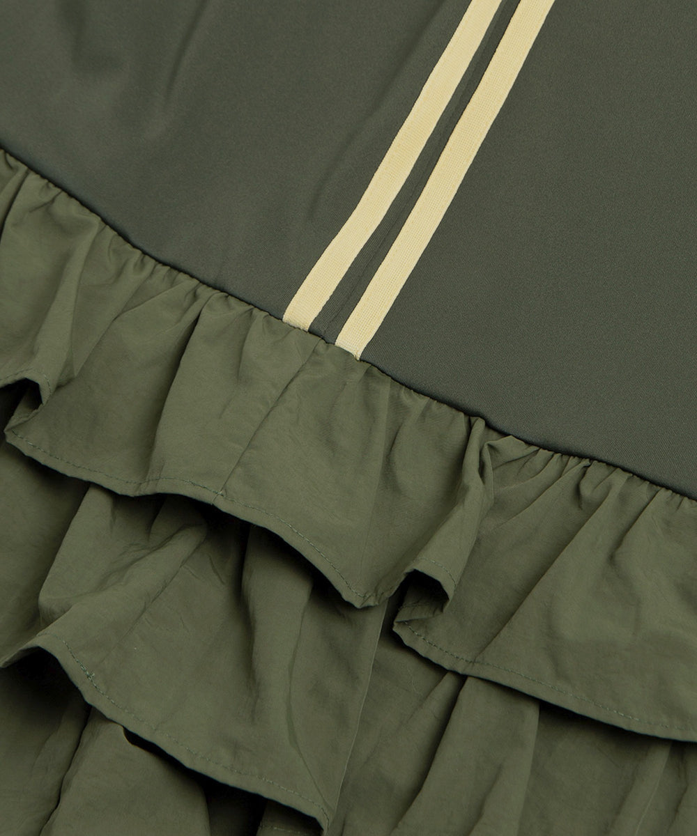 フリルティアードジャージロングスカート