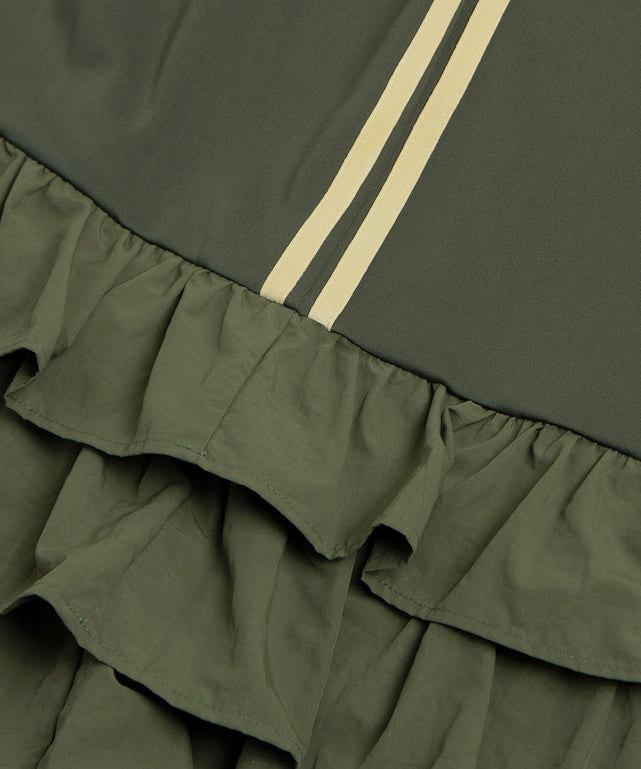 フリルティアードジャージロングスカート