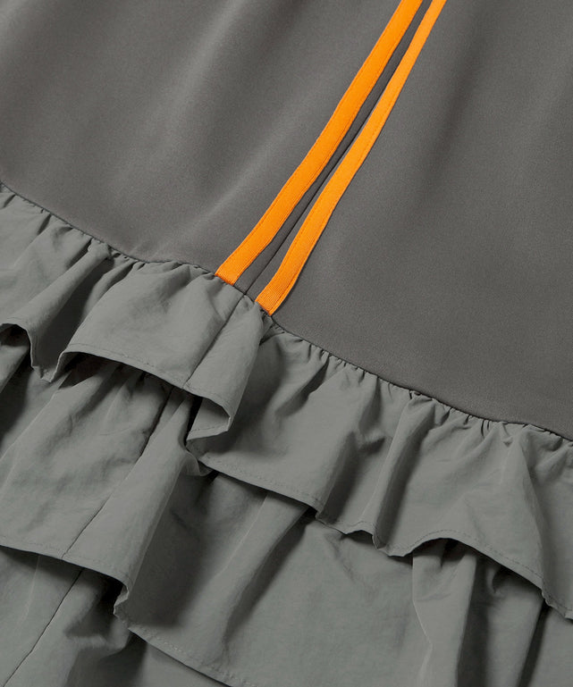 フリルティアードジャージロングスカート