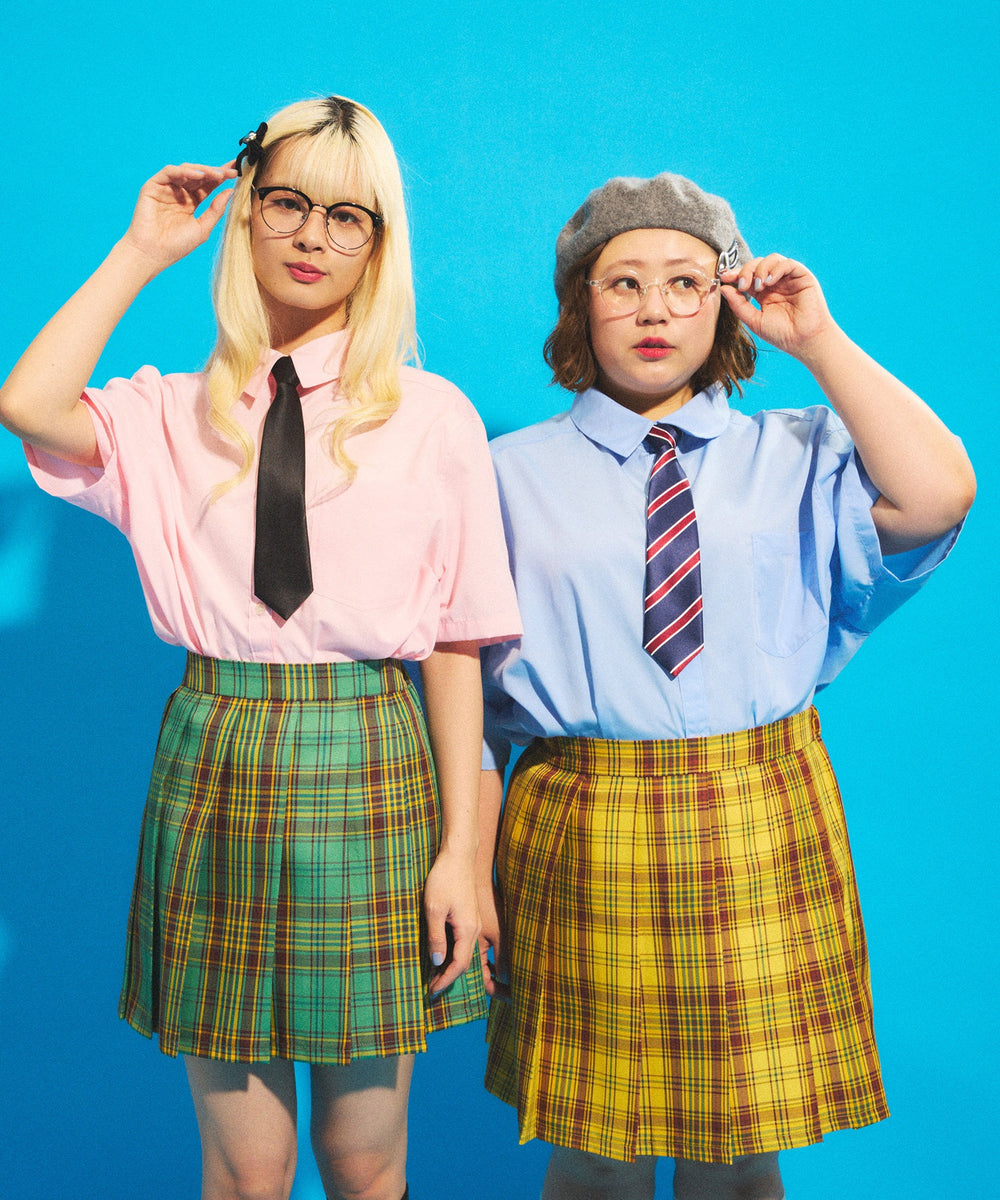 チェックプリーツミニスカート