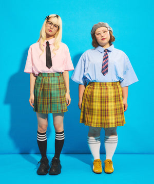 チェックプリーツミニスカート
