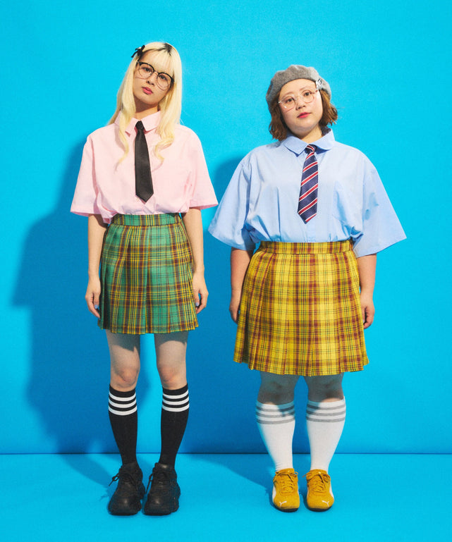 チェックプリーツミニスカート