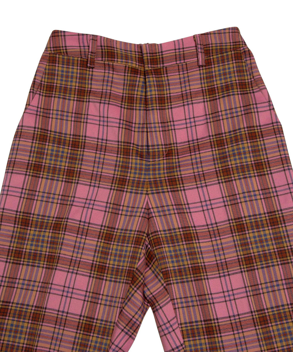 センタープレスチェックフレアパンツ