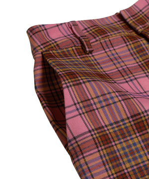 センタープレスチェックフレアパンツ