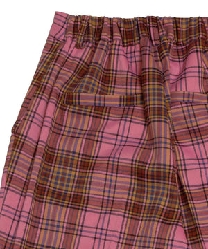 センタープレスチェックフレアパンツ