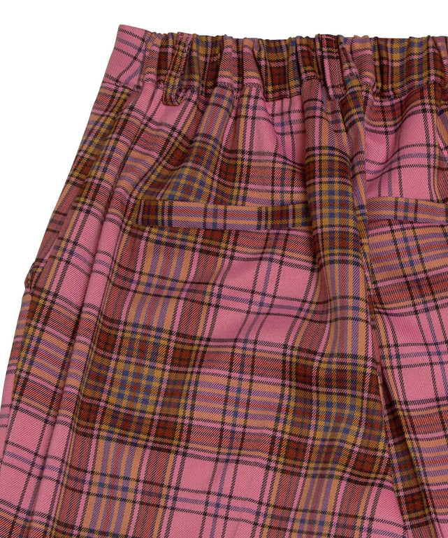 センタープレスチェックフレアパンツ