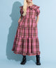 パフスリーブティアードチェックワンピース/身長：165cm　サイズ1