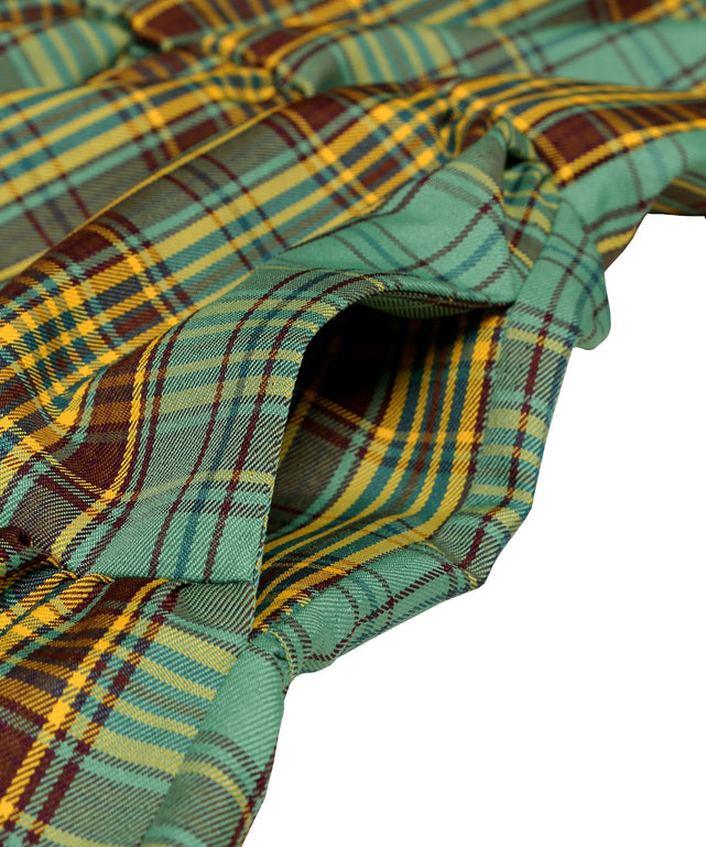 パフスリーブティアードチェックワンピース