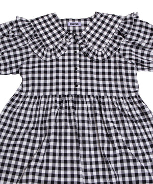 ギンガムチェックフリルワンピース