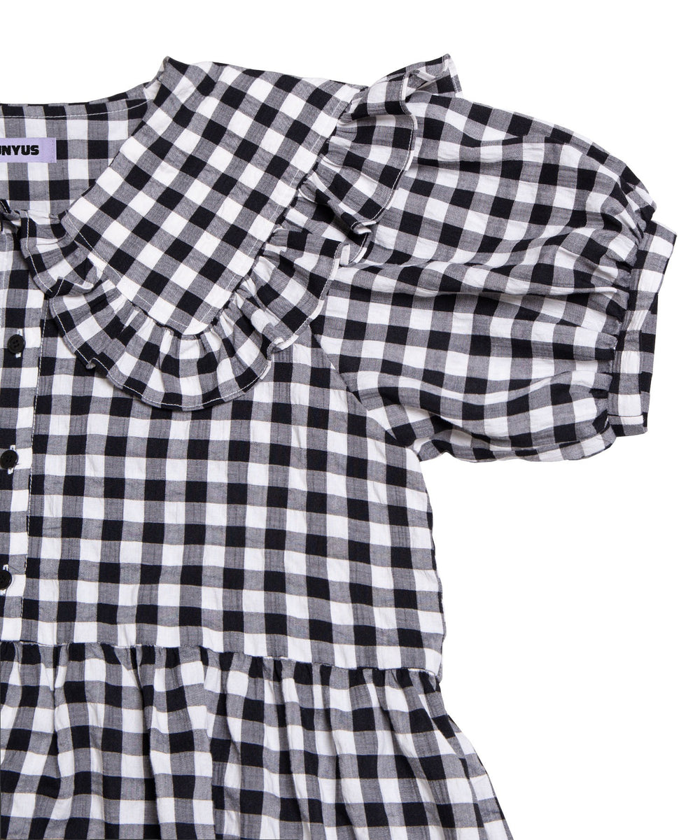 ギンガムチェックフリルワンピース