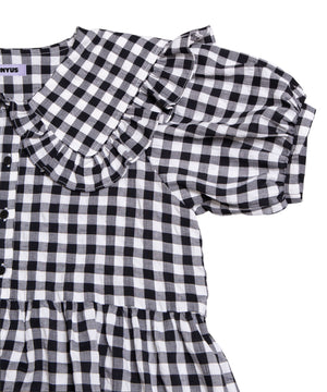 ギンガムチェックフリルワンピース