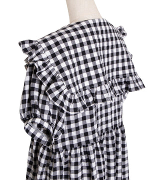 ギンガムチェックフリルワンピース