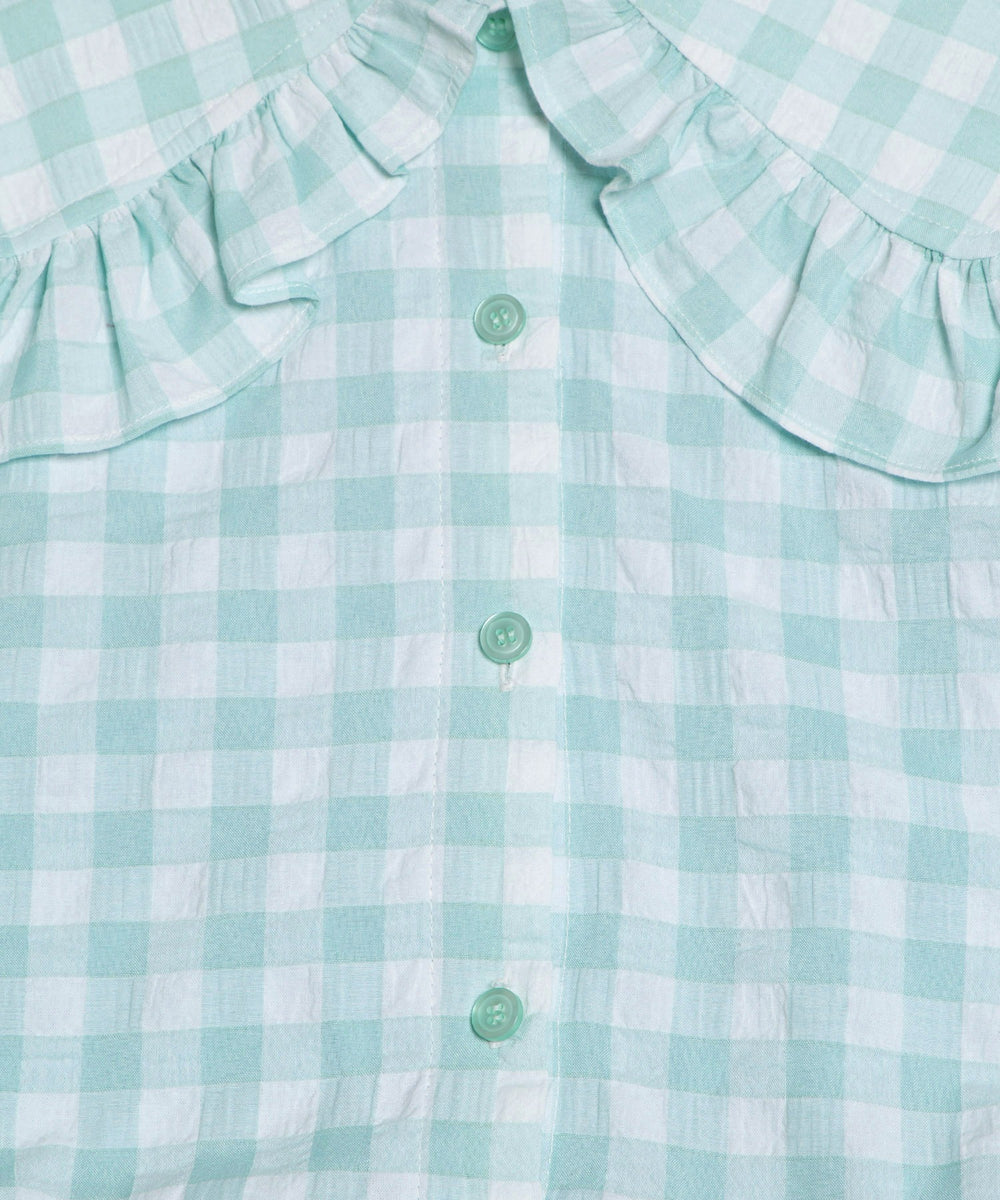 ギンガムチェックフリルワンピース