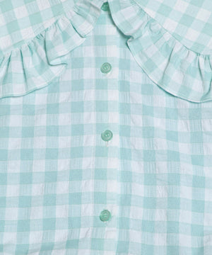 ギンガムチェックフリルワンピース