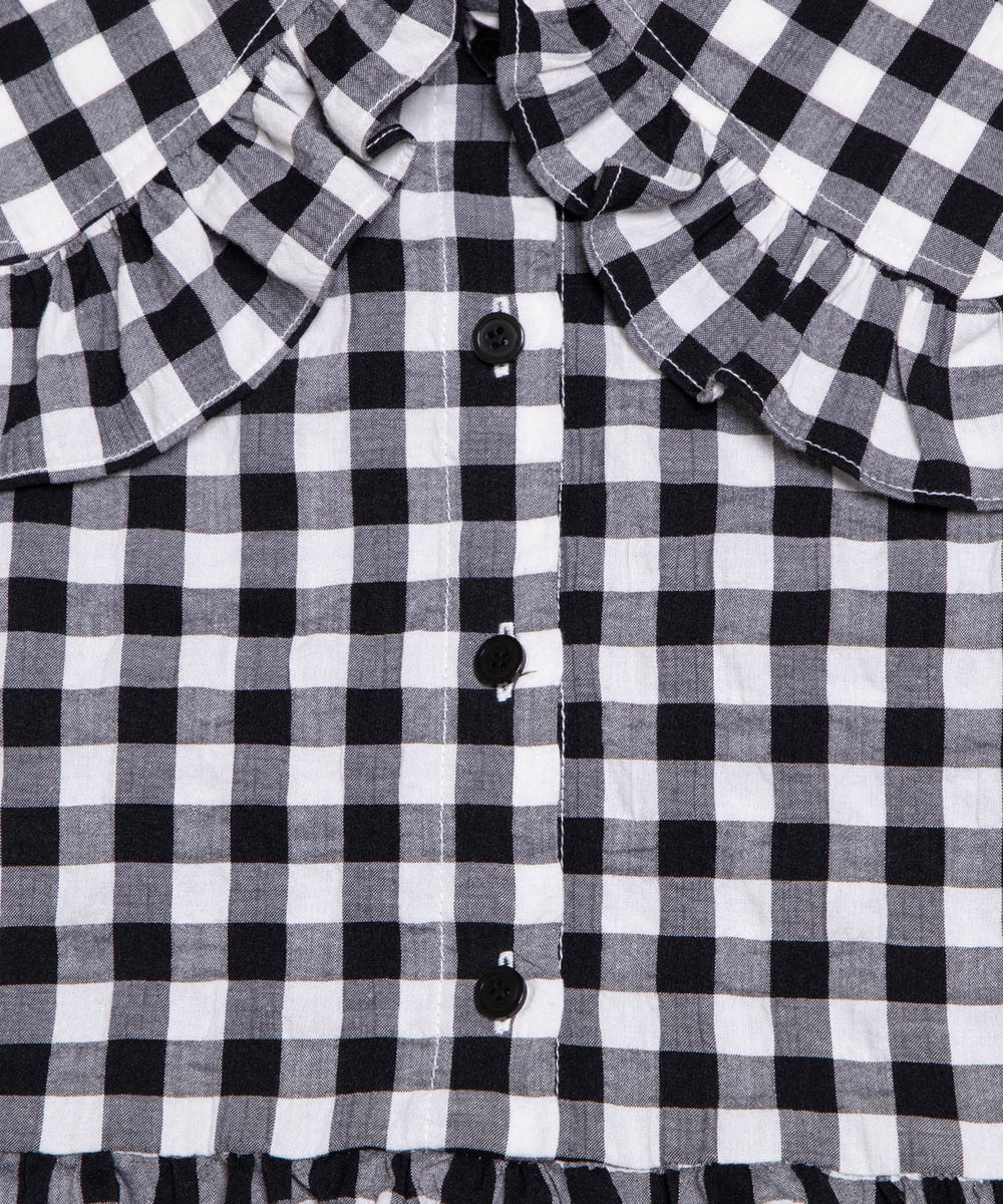 ギンガムチェックフリルワンピース
