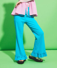 リブフレアフリルパンツ