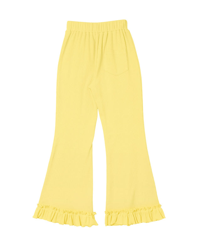 リブフレアフリルパンツ