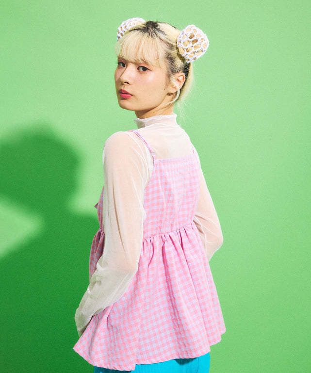 ピカリン　ノノクラゲ　黄色ギンガムチェック　XLサイズ　ピカチュウアロハ WEGO（ウィゴー）の「WEGO/ギンガムチェックフリルビキニ(水着