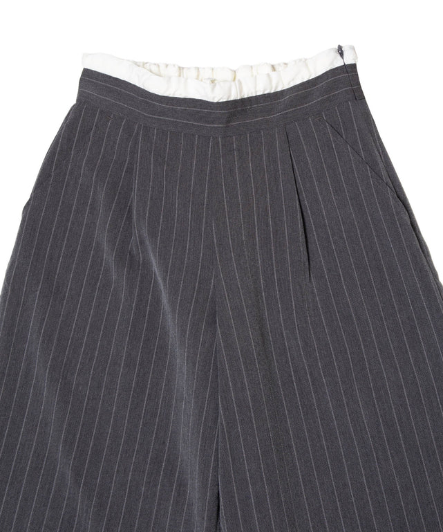 ダブルウエストストライプパンツ