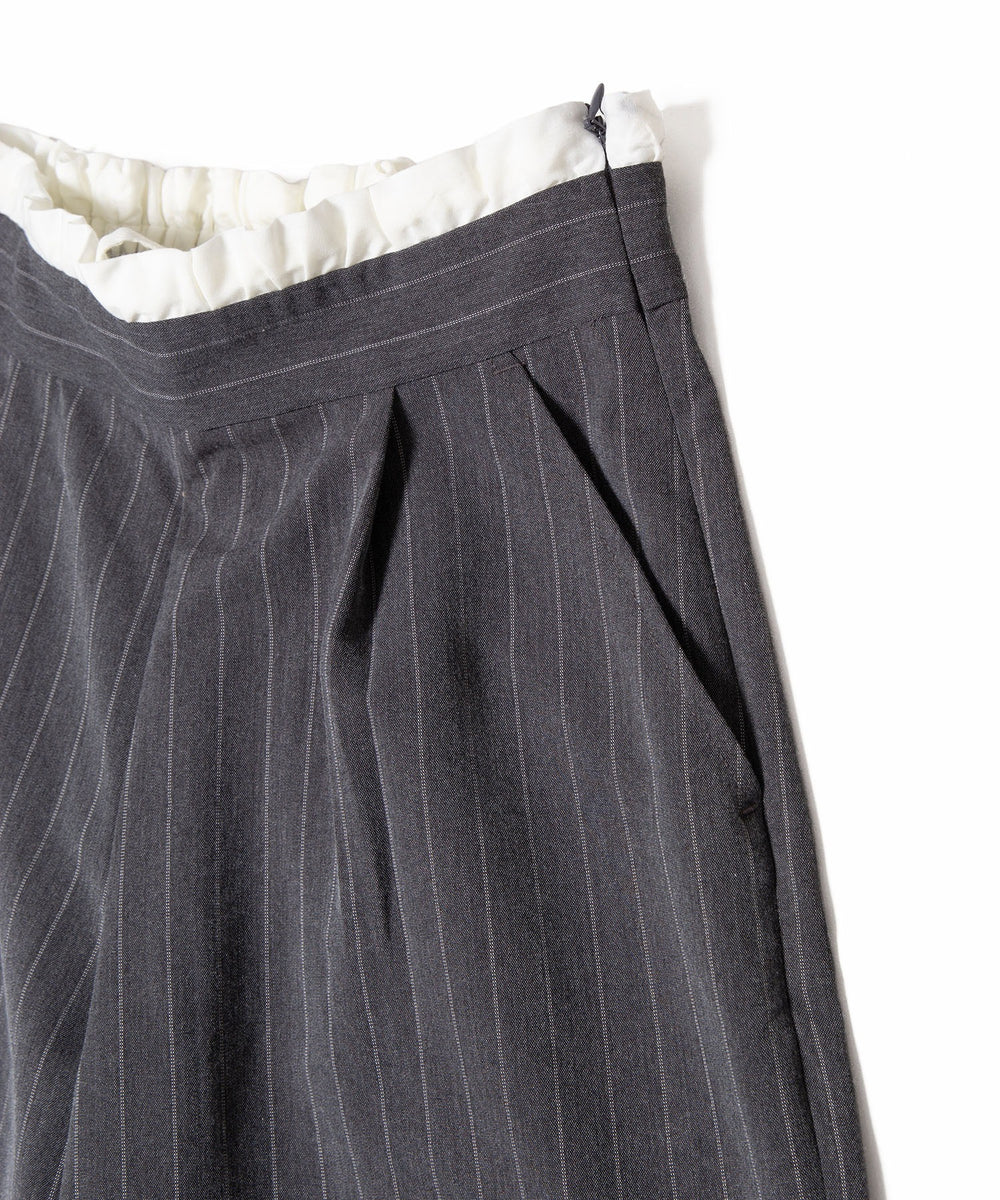 ダブルウエストストライプパンツ