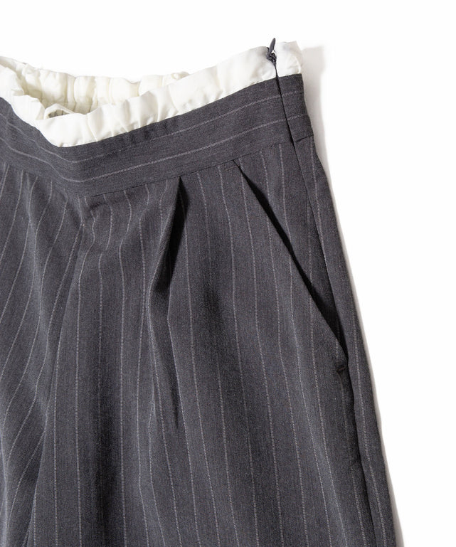 ダブルウエストストライプパンツ