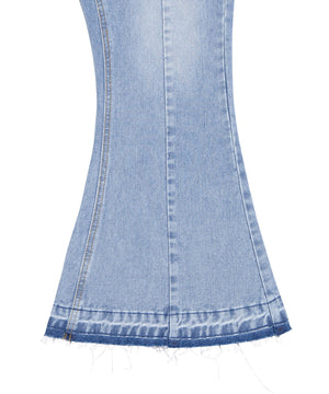 カットオフデニムフレアパンツ